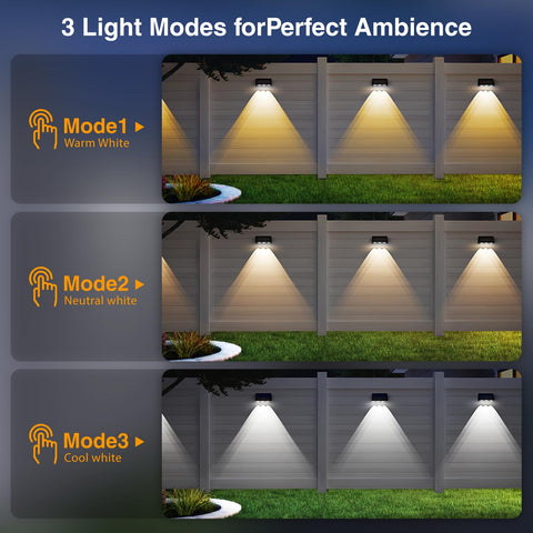 Onforu Solar Fence Lights IP65 rating for reliable outdoor performance in rain.