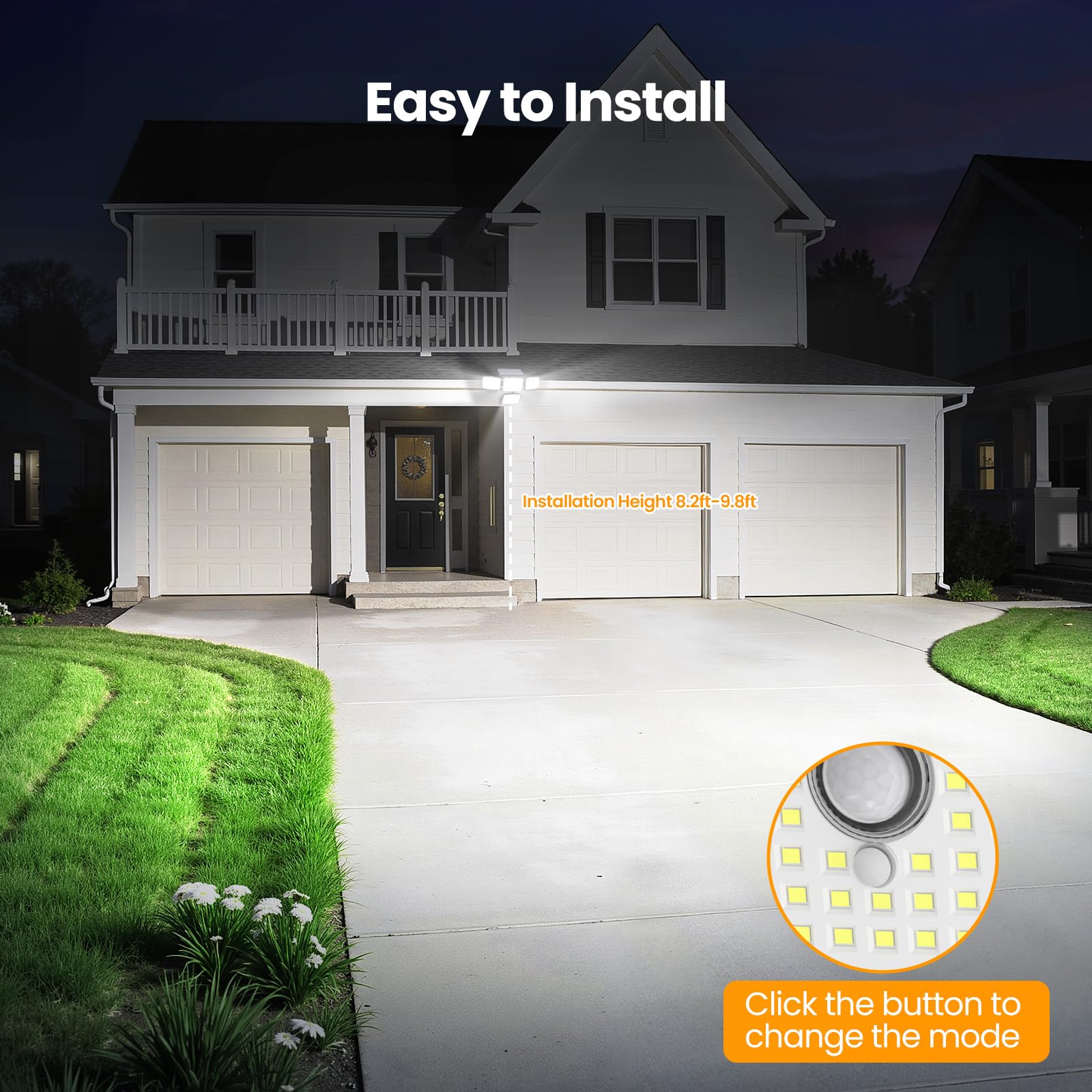 Onforu four-head design delivers broad illumination across yards and patios.