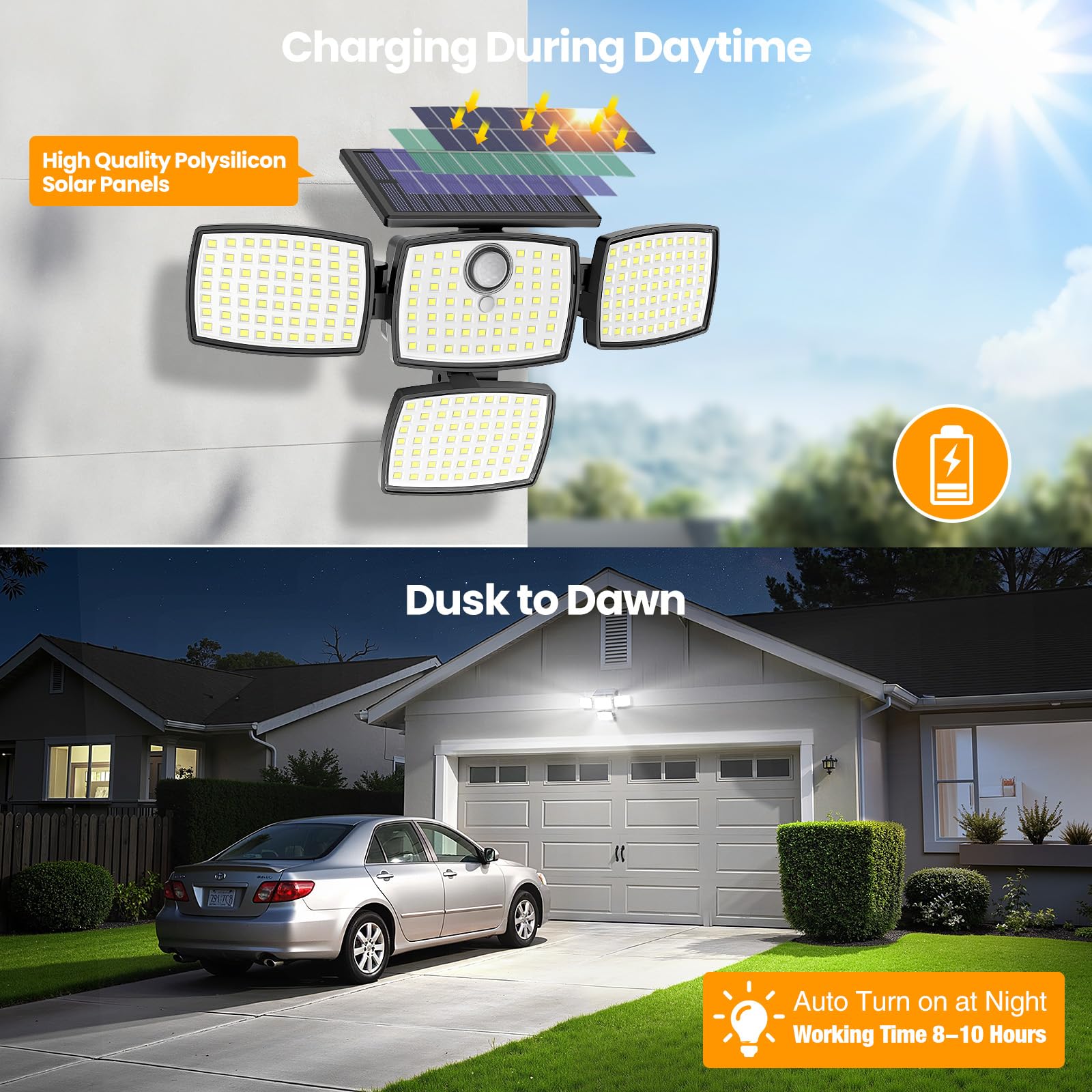 Onforu garden lights deliver all-night options with motion-activated brightness.