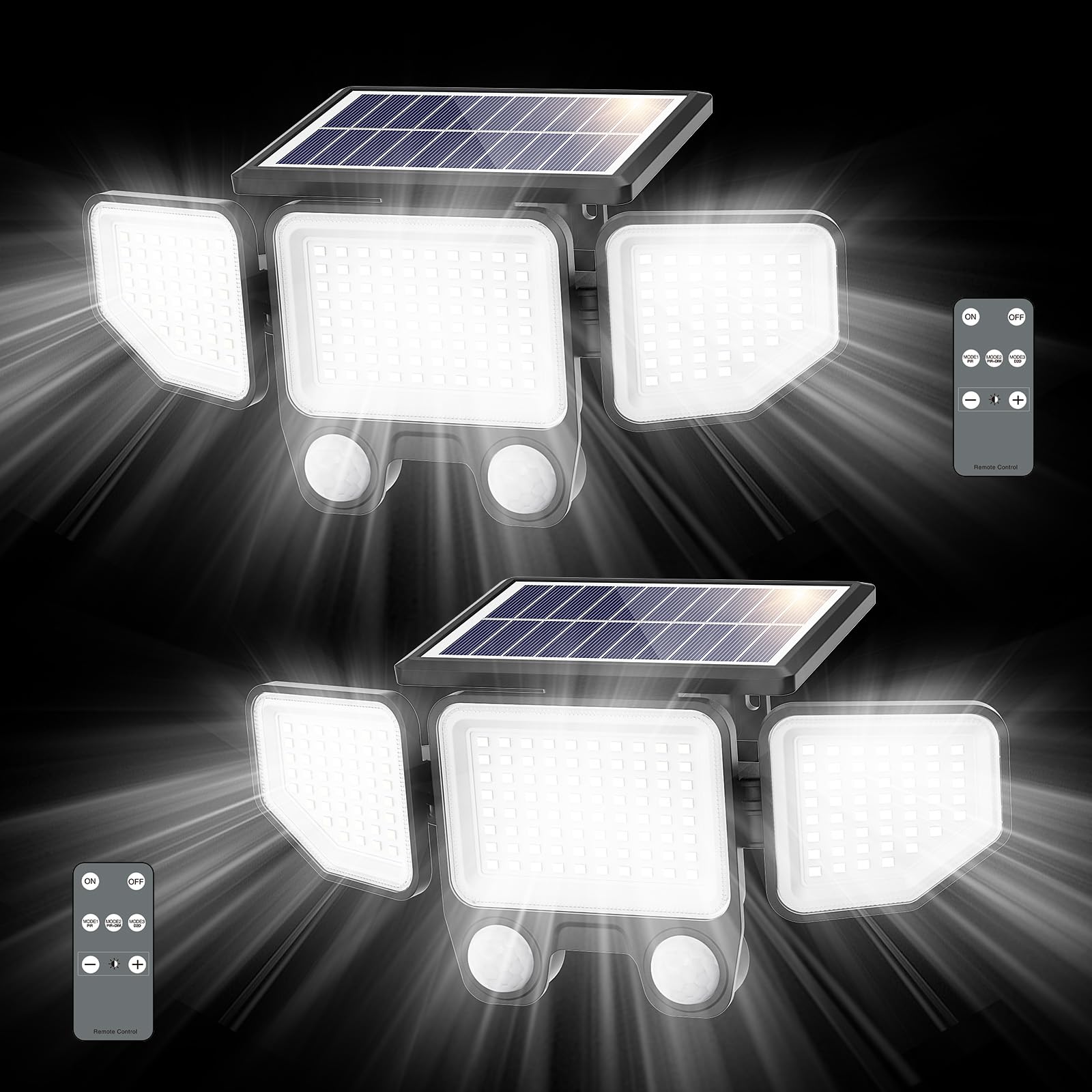 Onforu solar lights with three adjustable heads provide broad, tailored pathway illumination.