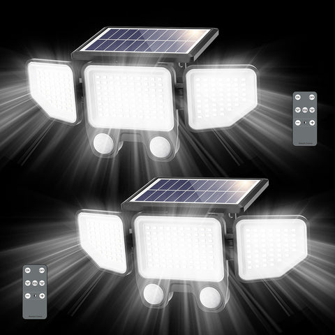 Onforu solar lights with three adjustable heads provide broad, tailored pathway illumination.