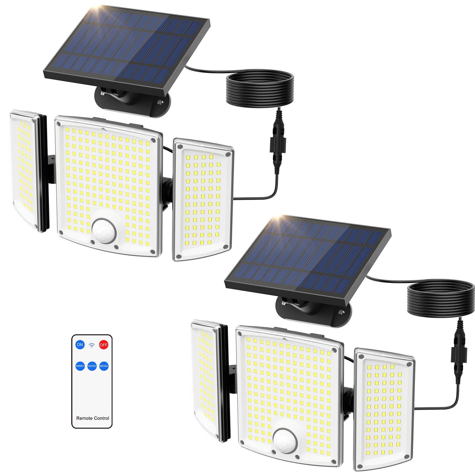 Onforu front-view solar lights show 3500lm brightness for clear entryways.