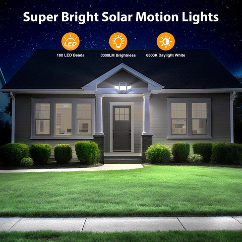 Onforu dual-sensor flood lights detect motion across a wide area for security.