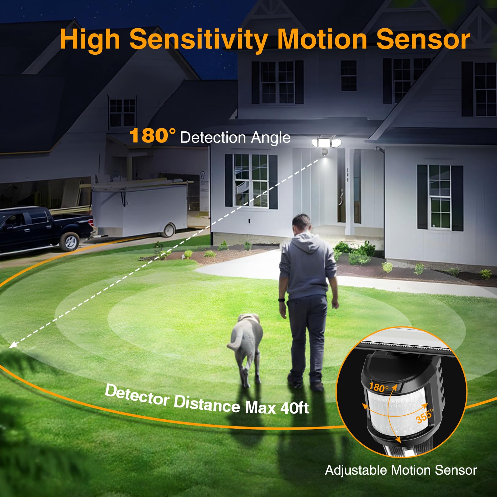 Onforu wall-mount solar flood light is easy to install