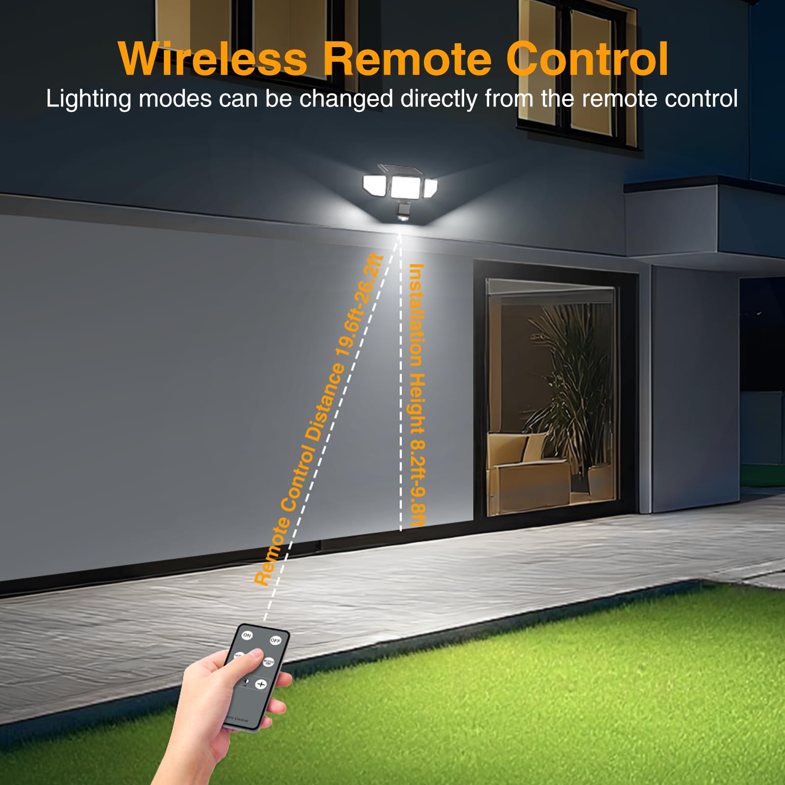 Onforu wide-angle 270° solar flood light for driveways and yards
