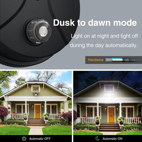 Onforu three-heads adjustable beam, adjustable angles illuminate broad areas safely.