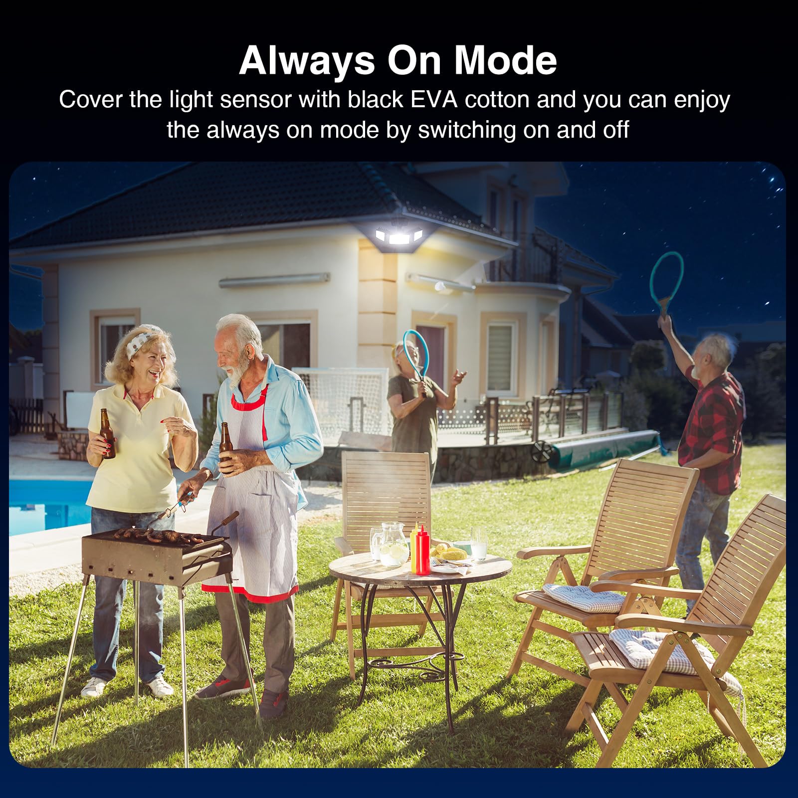 Onforu IP66 waterproof exterior light withstands rain and snow for year-round use.