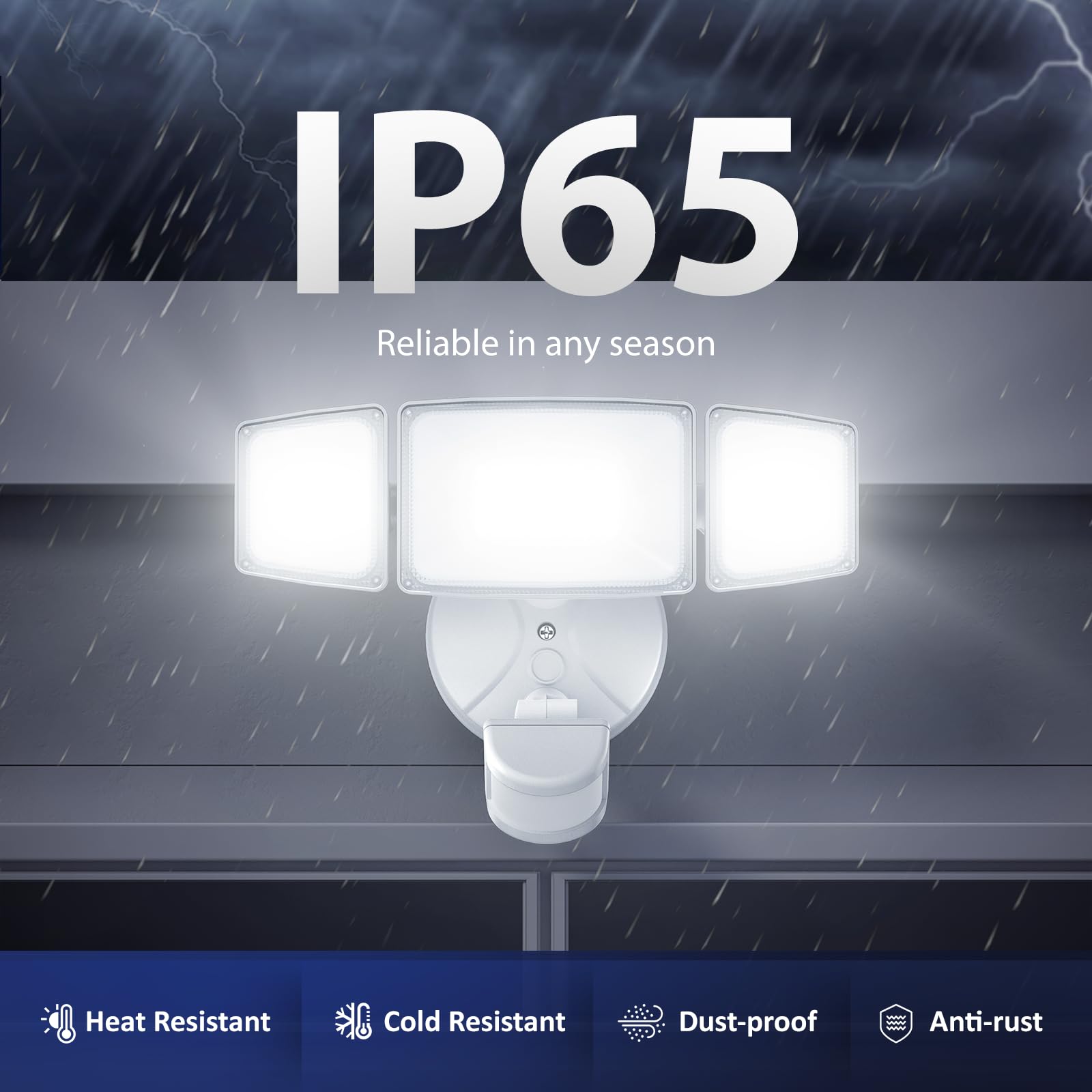 Onforu wide 180-degree sensor illuminates pathways and entrances.