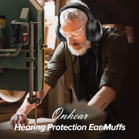 Onhear full-auricle coverage protects ears from loud noise.