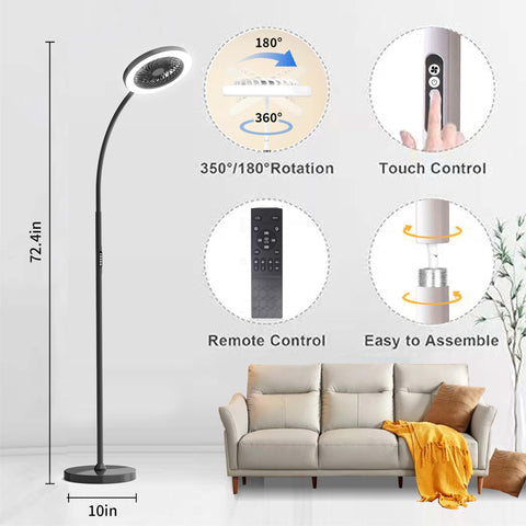 ONIDEK pedestal fan remote control use, convenient wireless adjustments from bed or couch.