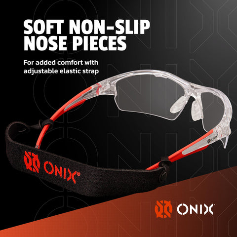 Onix Owl Eyewear blue tint lenses enhance contrast on shaded courts