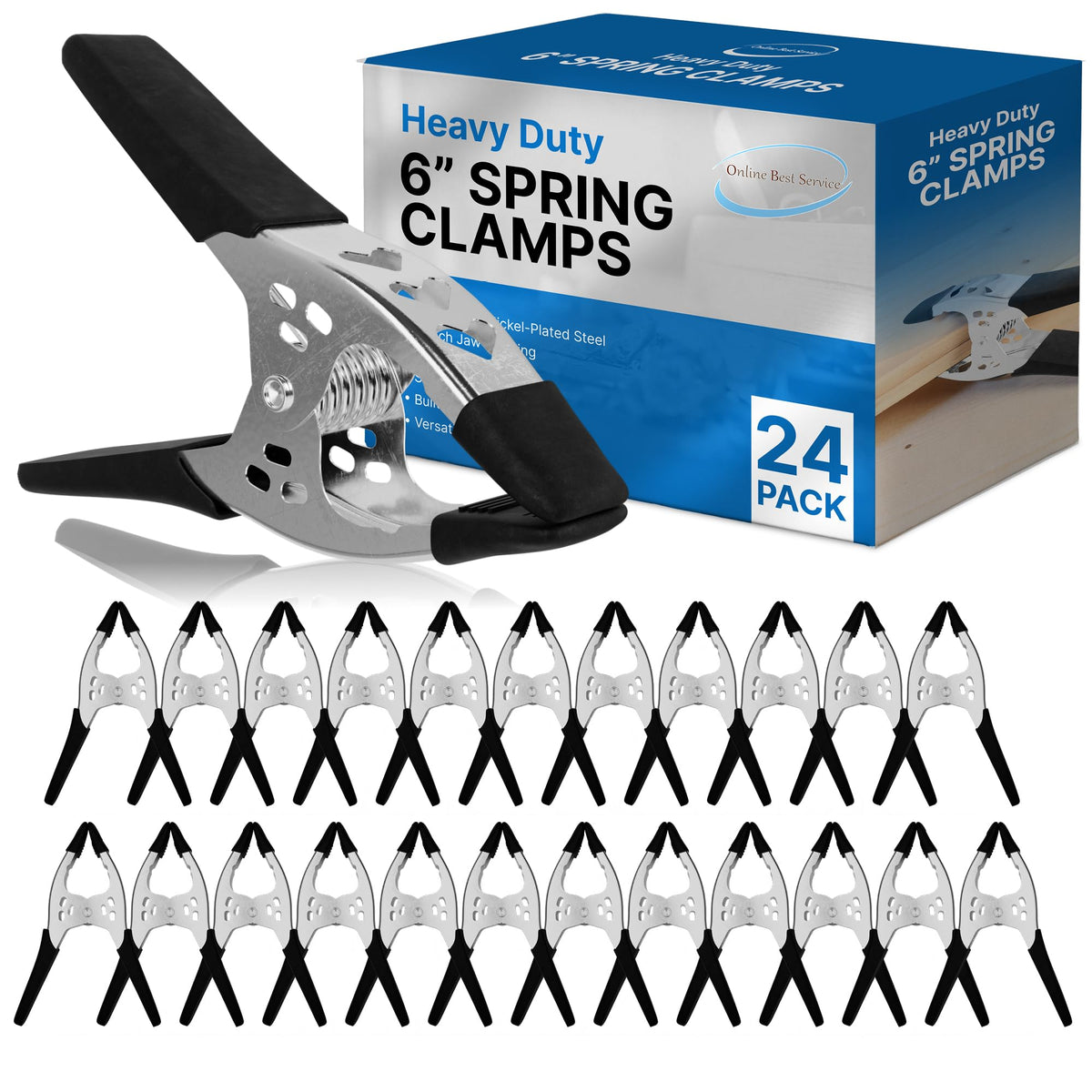 Online Best Service 6-inch spring clamp for woodworking; holds pieces securely while glue dries.