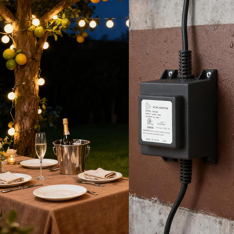 Onlyfire LED landscape light installation powered by transformer for even lighting
