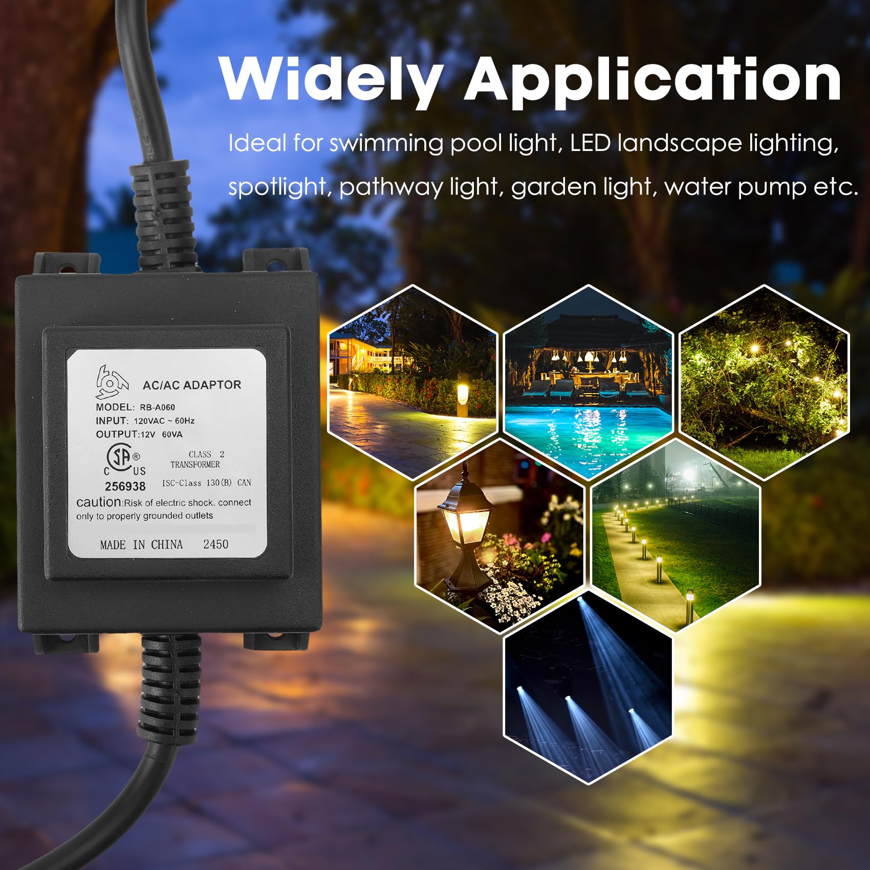 Onlyfire pool light setup using the 12V transformer for ambient glow