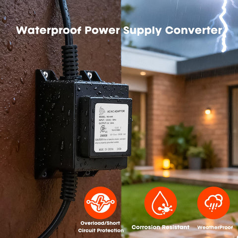 Onlyfire weatherproof transformer housing protects against rain, snow, and dust