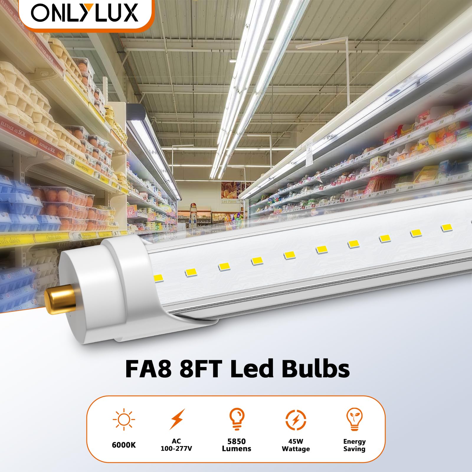 ONLYLUX 45W 5850lm daylight white output for clear, true color visibility