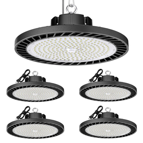 ONLYLUX 4Pack LED high bay light front view with 200W brightness for large spaces.