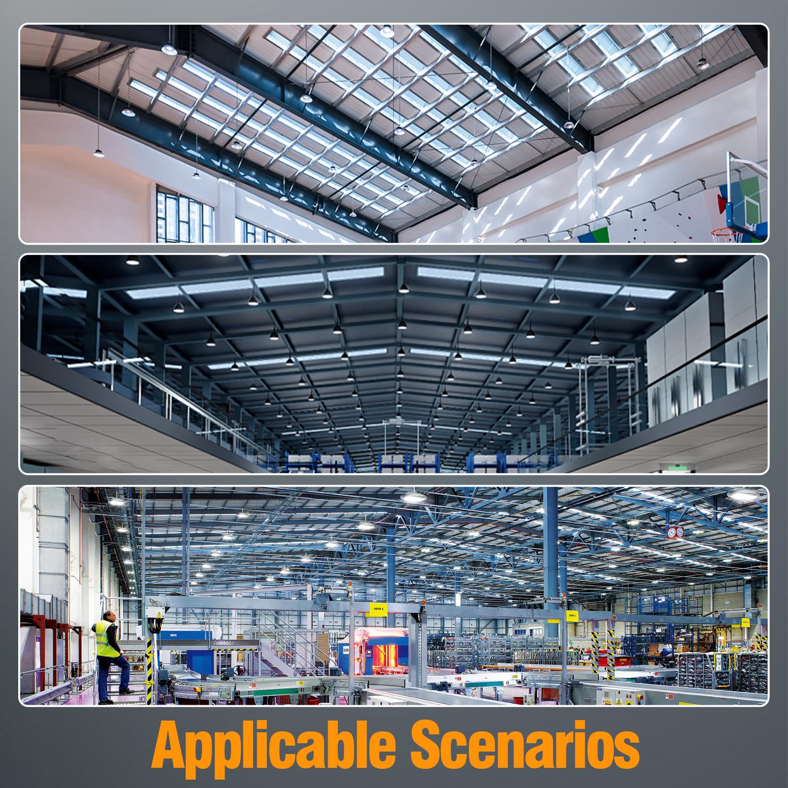 ONLYLUX 6000K color temperature delivers crisp, natural illumination for workspaces.