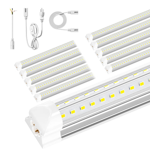 ONLYLUX 8ft LED shop light front view with bright, even illumination.