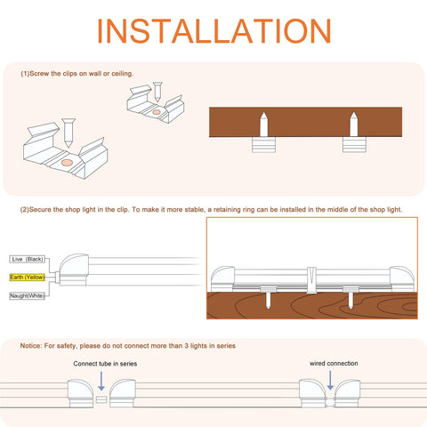 ONLYLUX 8ft LED shop light over a warehouse aisle delivering broad coverage.