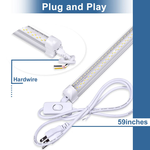 ONLYLUX 8ft LED shop light with linkable design to expand coverage