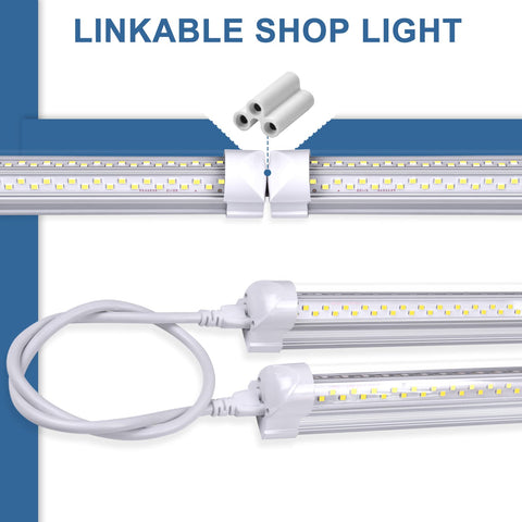 ONLYLUX 8ft LED shop light provides no dark areas with wide distribution