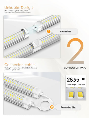 ONLYLUX 8ft LED shop light side profile highlighting slim design.