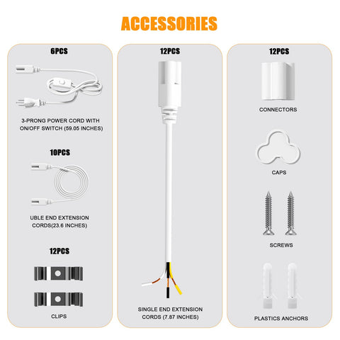 ONLYLUX packaging bundle showing cords and installation accessories.
