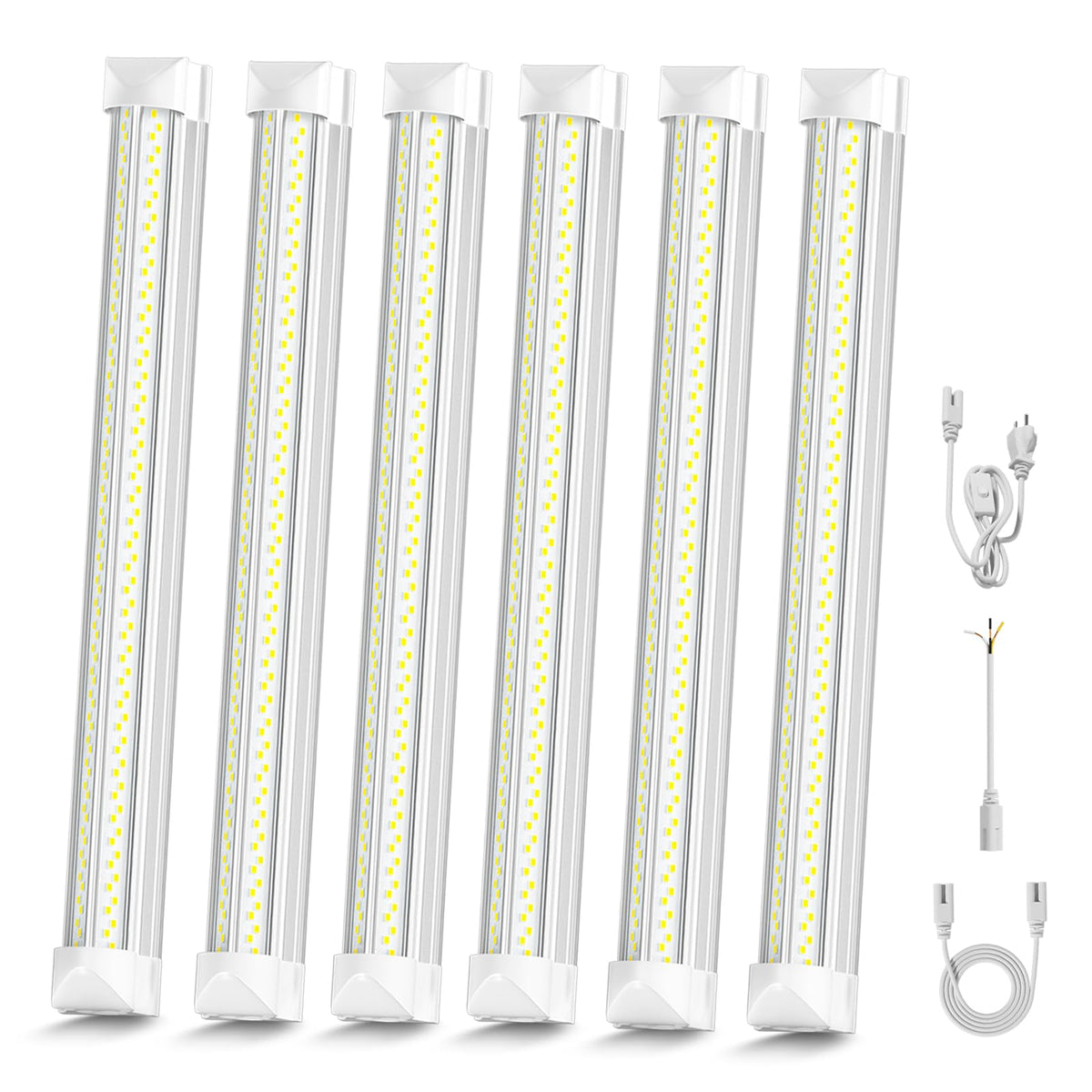 ONLYLUX LED Shop Light 6-pack powering a bright garage workspace with daylight color.