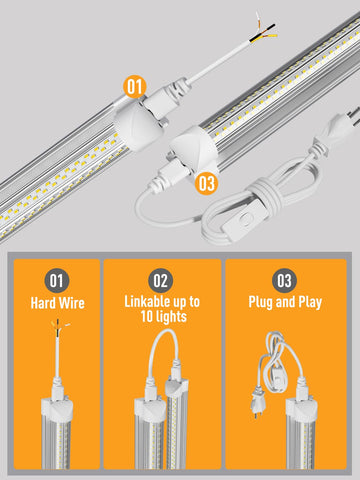 ONLYLUX LED Shop Light installation manual and accessories included for easy setup.