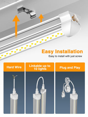 ONLYLUX LED shop lights linked in series for flexible multi-area lighting