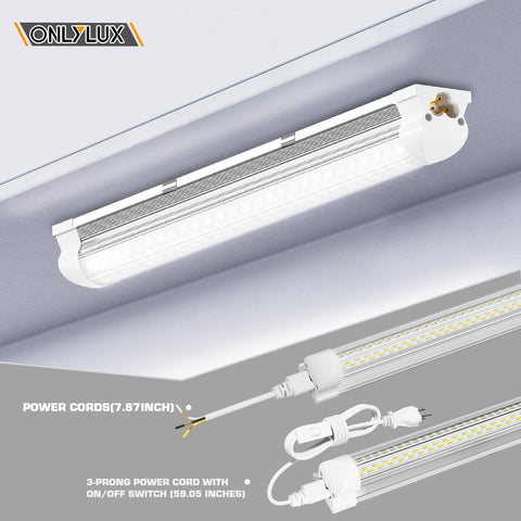 ONLYLUX plug-and-play shop light enables quick setup without tools.