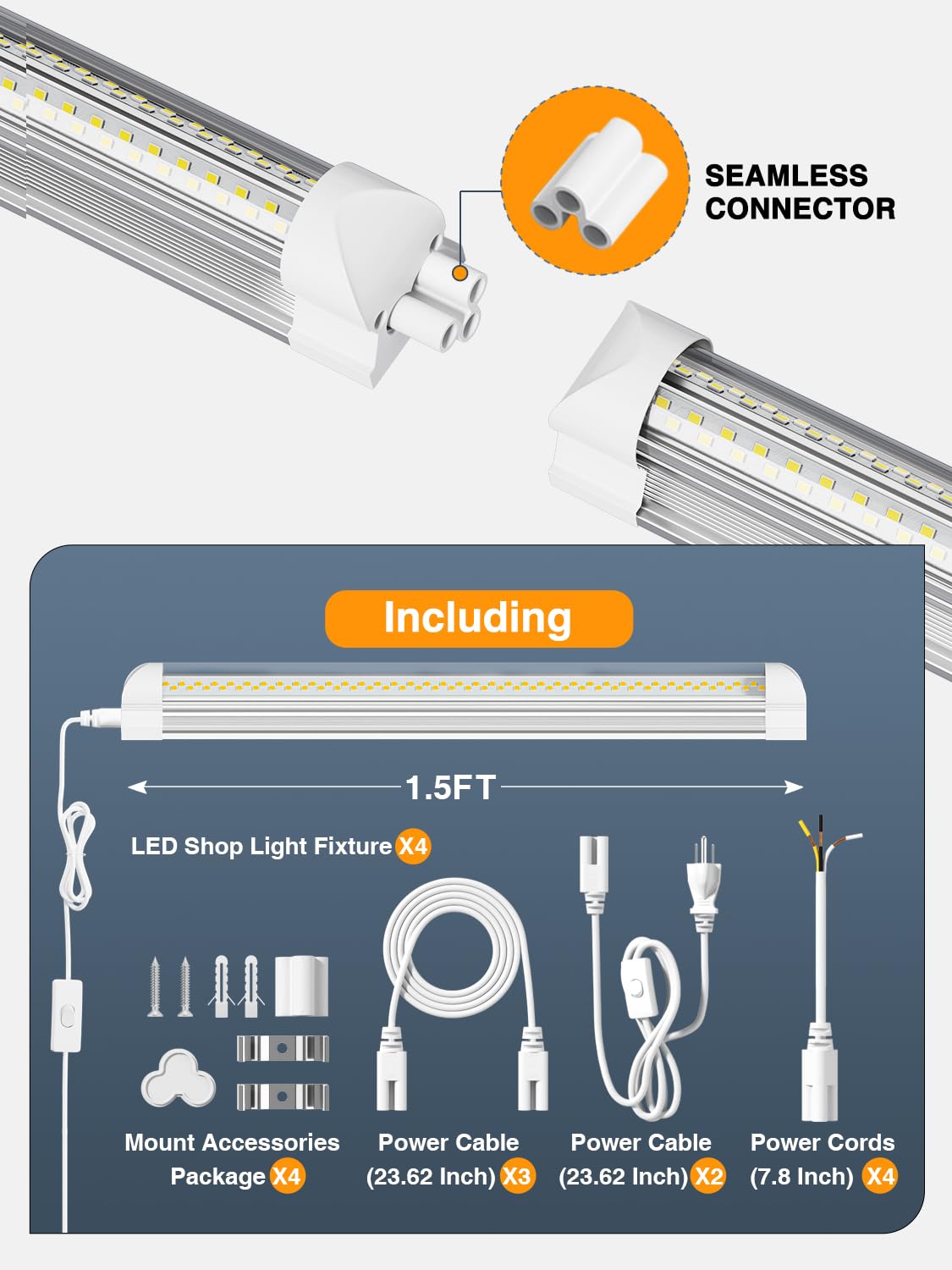 ONLYLUX V-shaped four-row beam angle covers wide areas