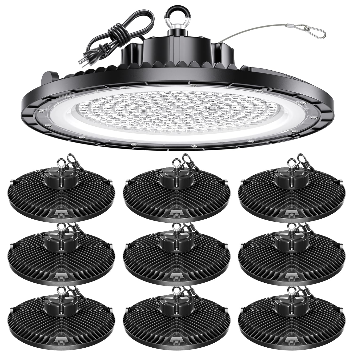 ONLYLUX UFO high bay light 200W for energy-efficient garage lighting.