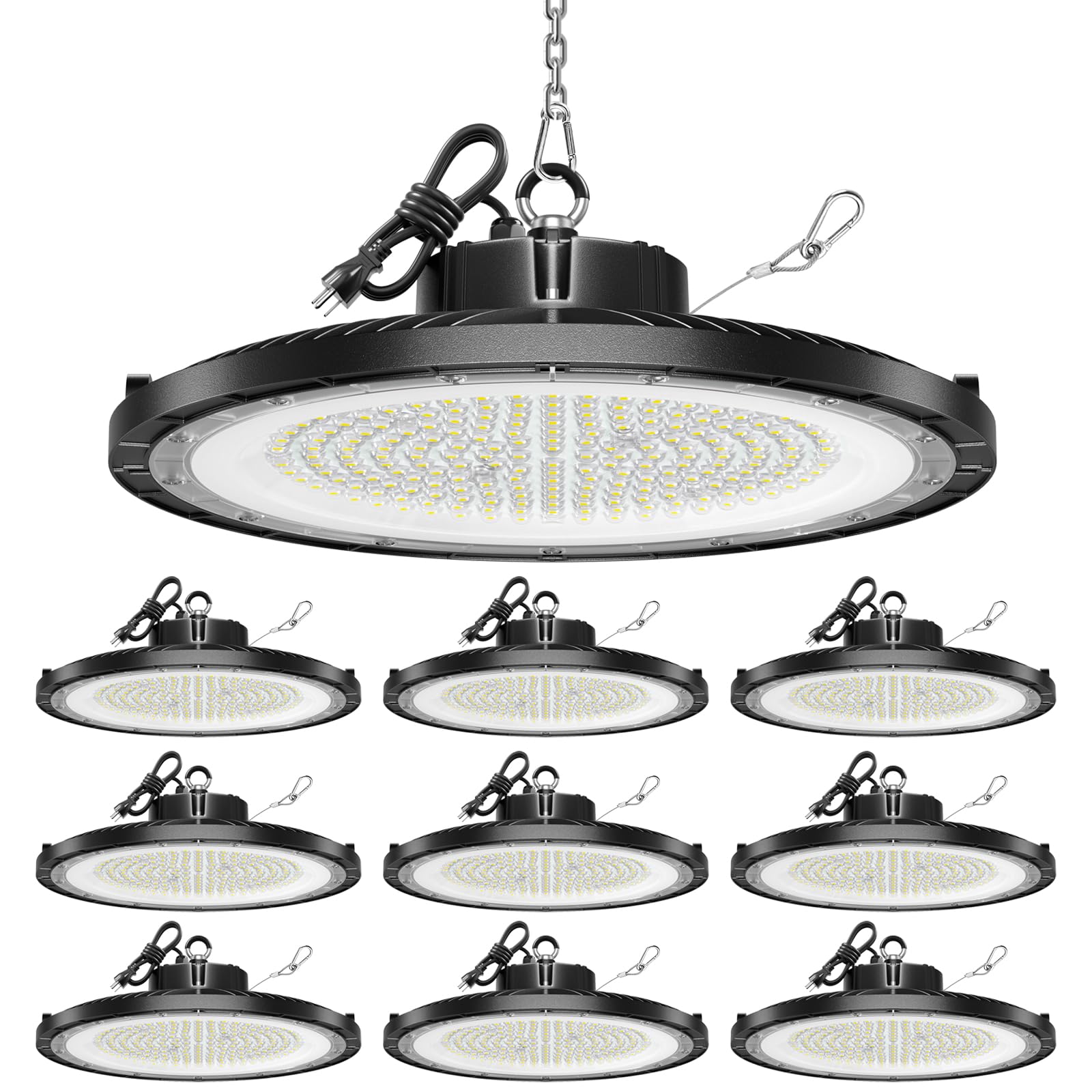 OnlyLUX UFO high bay light delivers 22500lm brightness for large workshop spaces.
