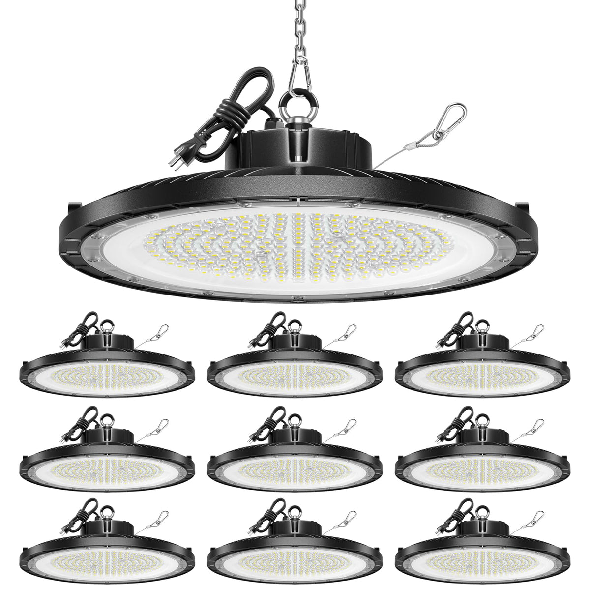 OnlyLUX UFO high bay light delivers 22500lm brightness for large workshop spaces.
