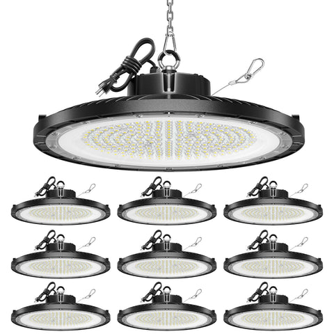 OnlyLUX UFO high bay light delivers 22500lm brightness for large workshop spaces.