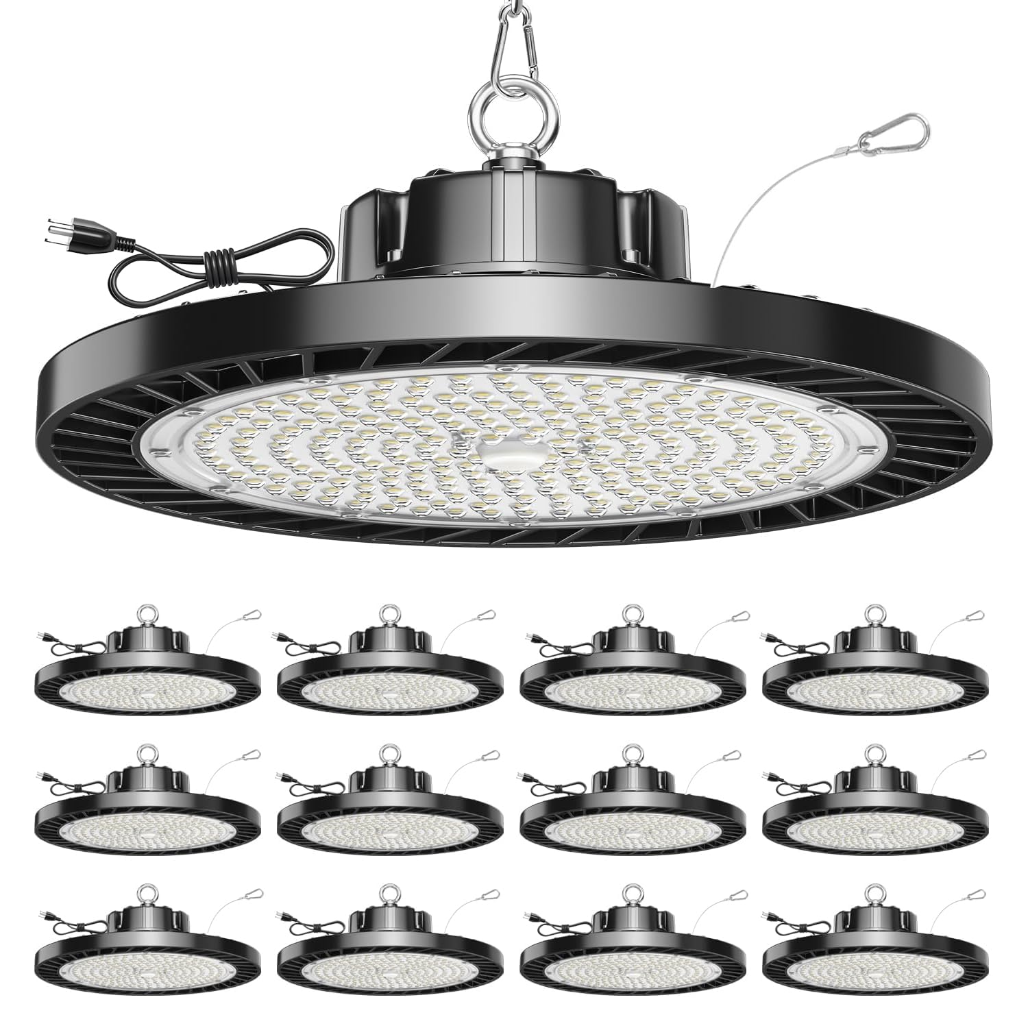 ONLYLUX UFO LED high bay light delivers 150W brightness for garages.