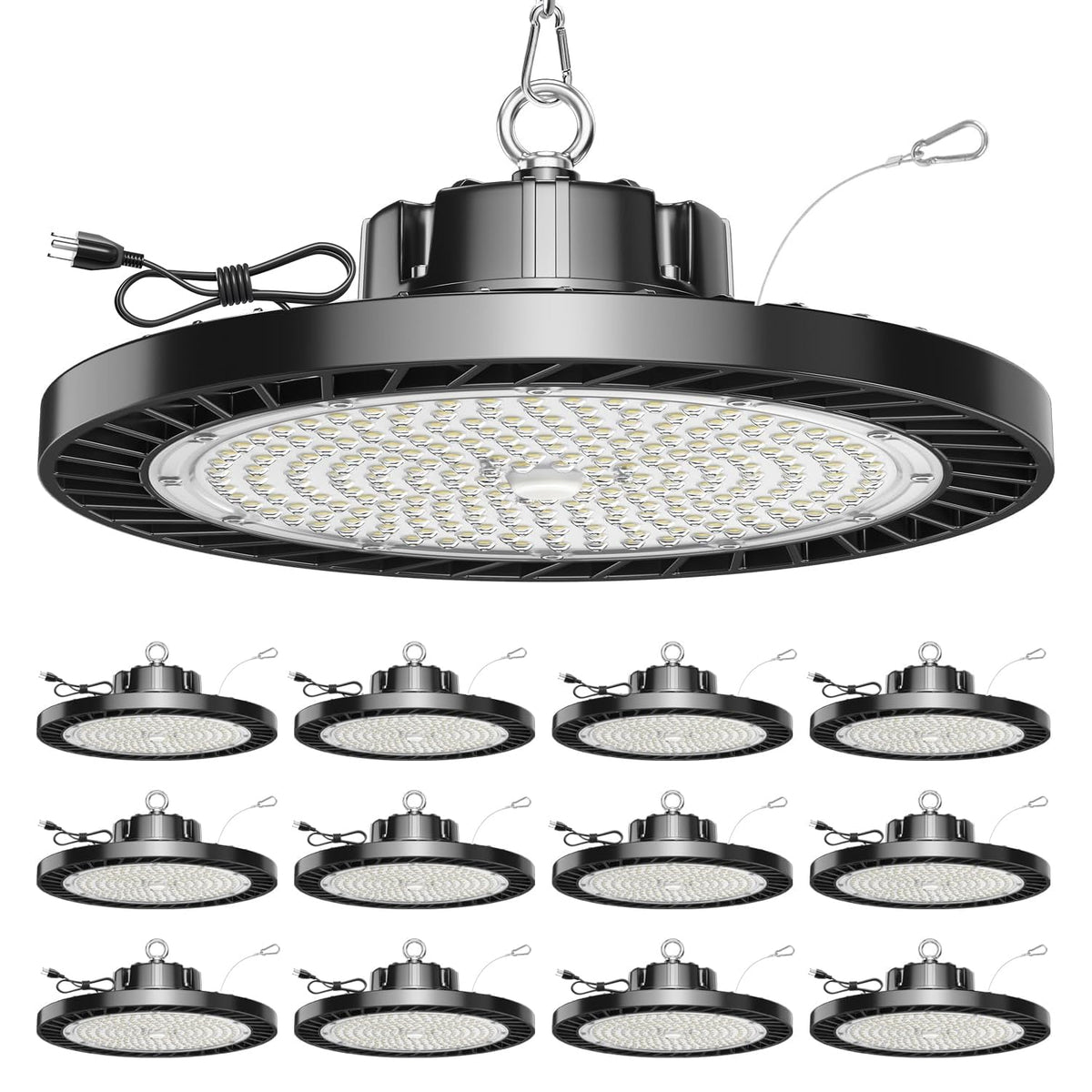 ONLYLUX UFO LED high bay light delivers 150W brightness for garages.