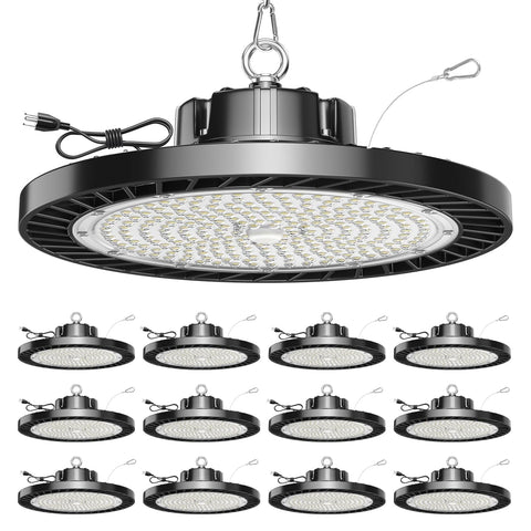 ONLYLUX UFO LED high bay light delivers 150W brightness for garages.