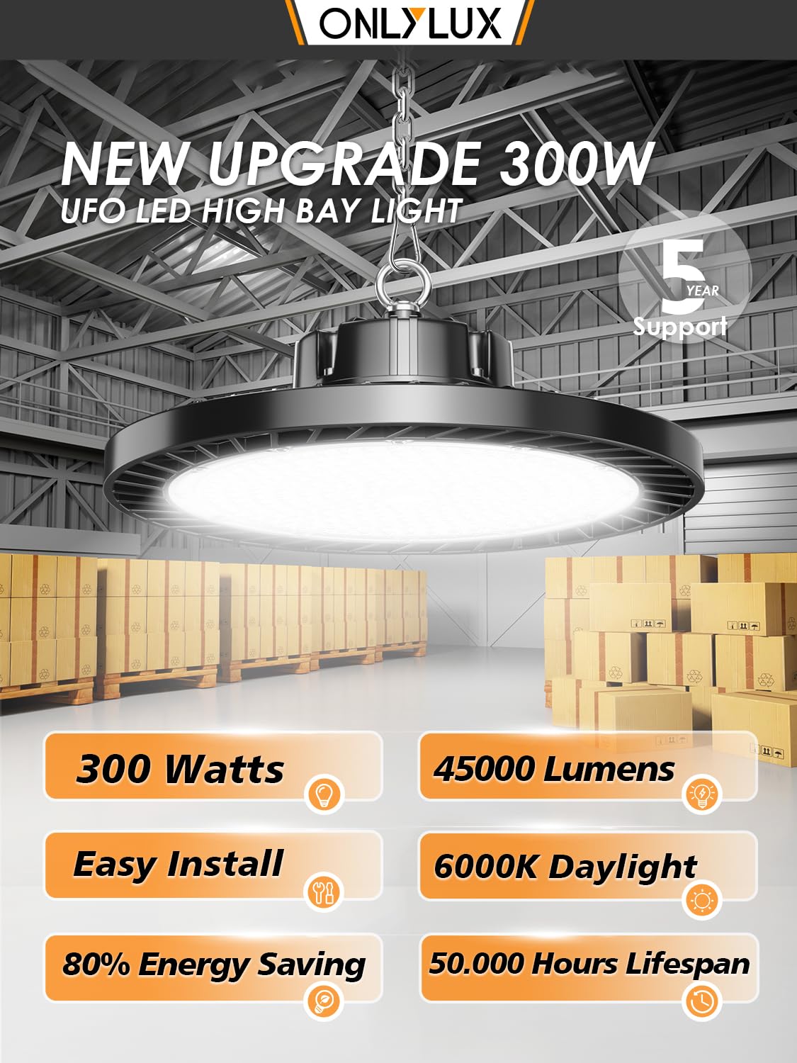 Cord and hook included for effortless mounting and flexible installation.