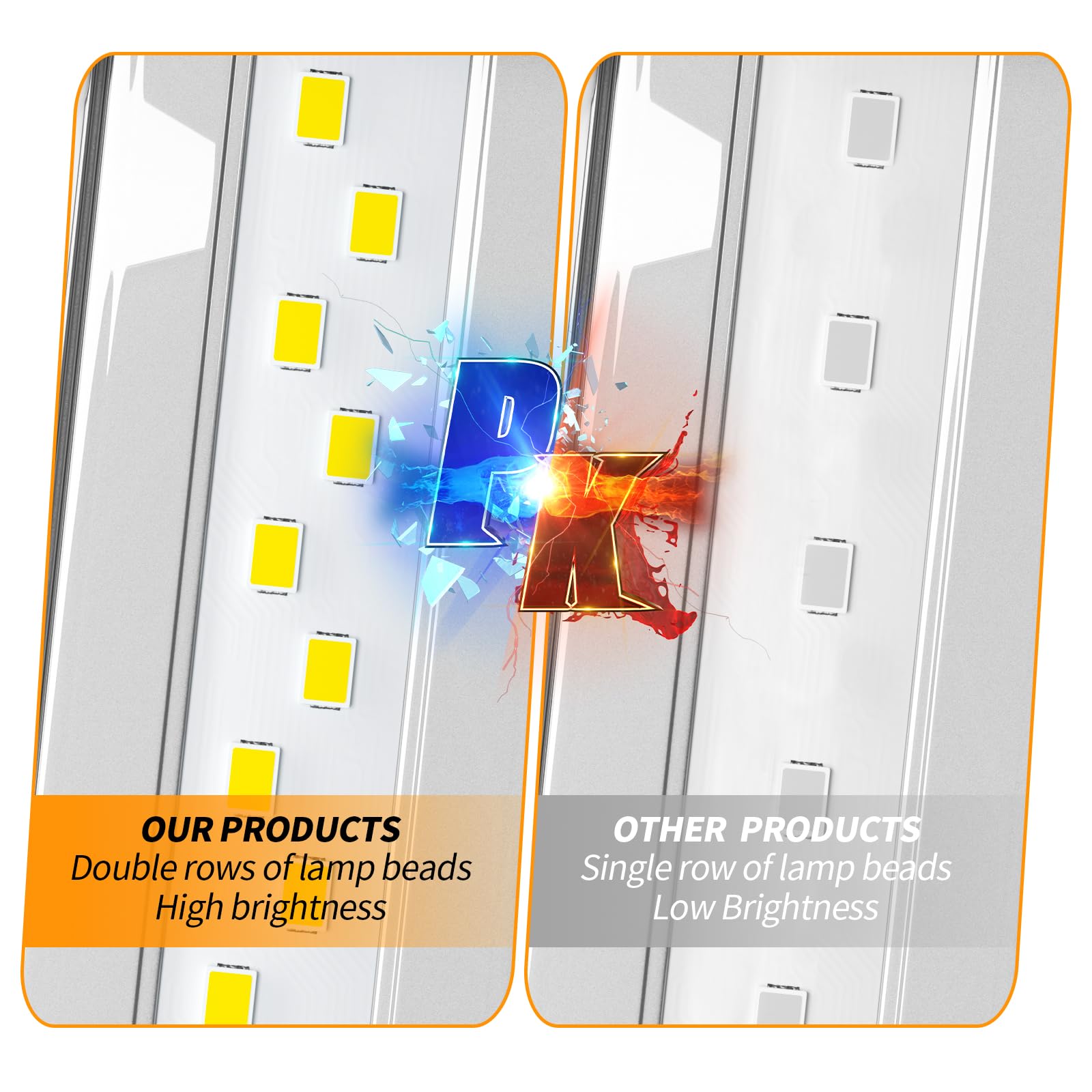 OnlyLux warehouse illumination with high-output 6500LM per tube.