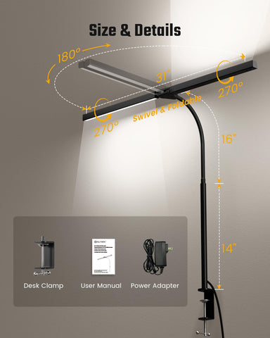 ONLYWIN 270° swivel bars adjust lighting direction quickly.