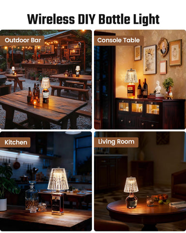 ONLYWIN bottle lamp enhances bar and outdoor décor with soft glow.