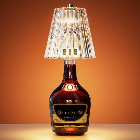 ONLYWIN bottle lamp with crystal shade glows bottles into art for home bars.