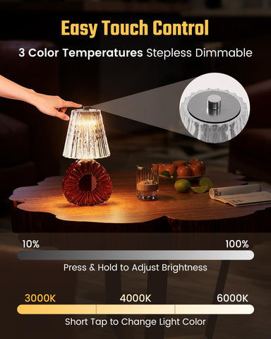 ONLYWIN bottle lamp top touch control lets you adjust mood quickly.