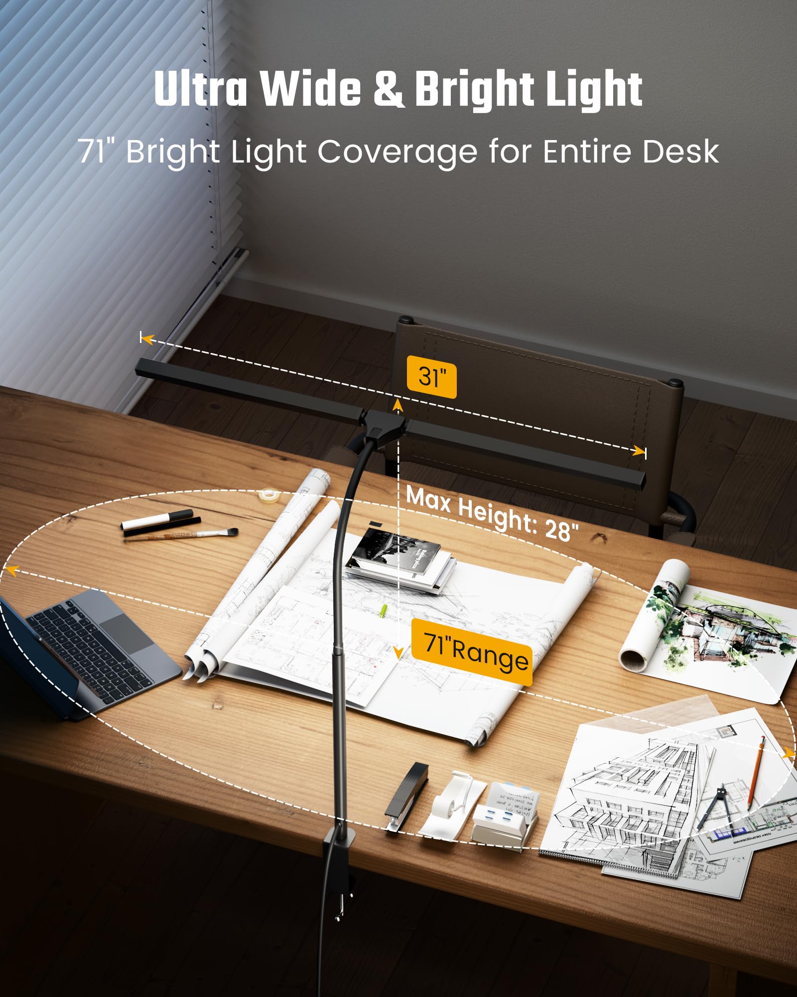 ONLYWIN dual-monitor light bar smoothly illuminates two screens.