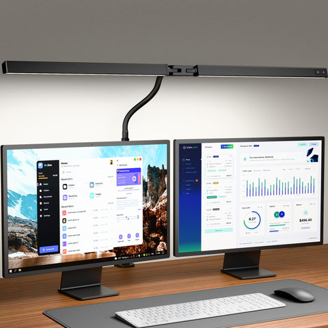 ONLYWIN eye-caring desk lamp with clamp provides space-saving lighting for home offices.