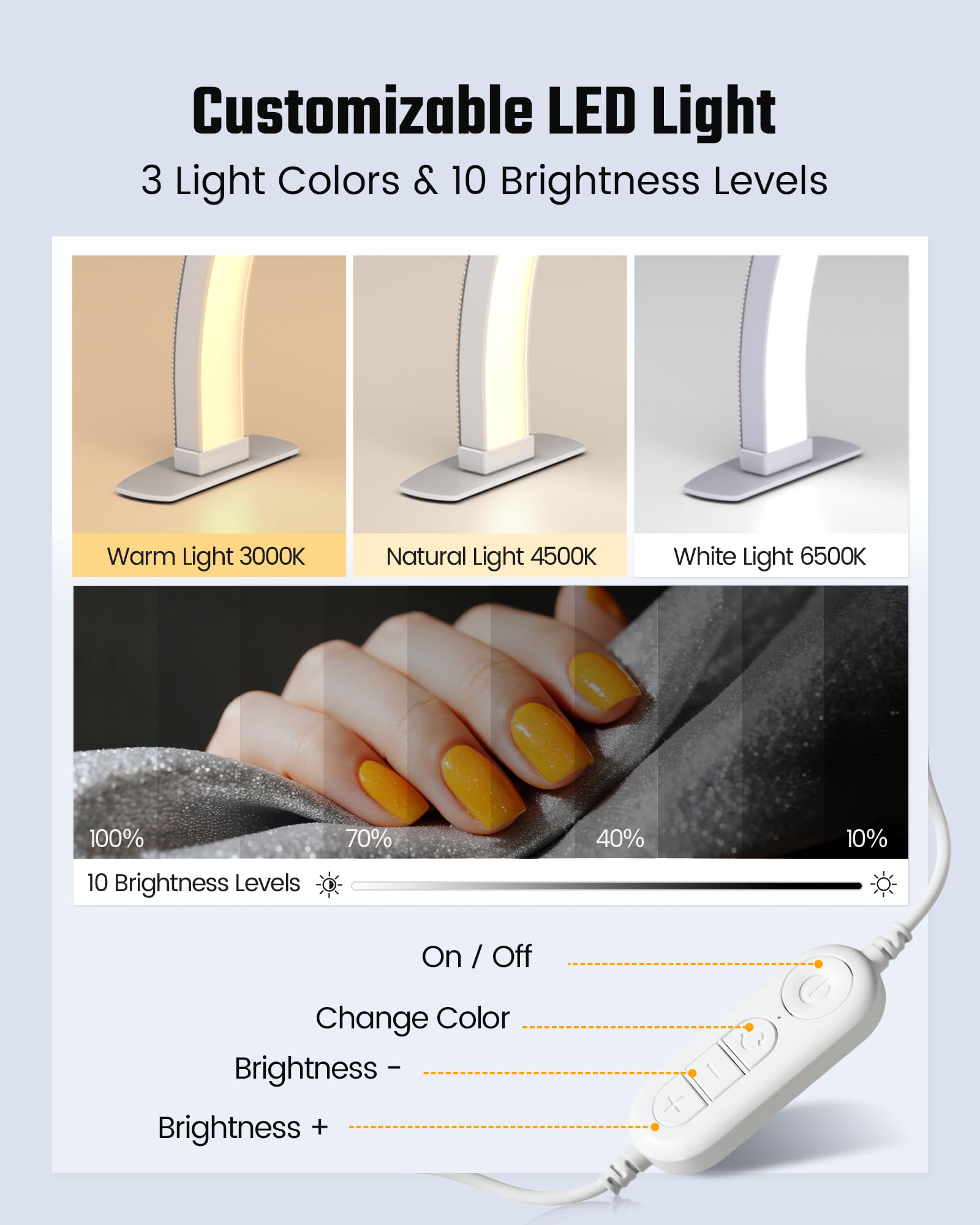 OnlyWin foldable arch nail lamp enables quick, portable setup.