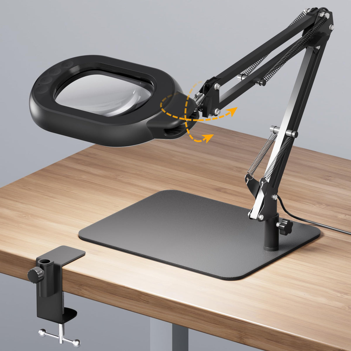 ONLYWIN Magnifying Desk Lamp with 10x rectangular lens for precise close tasks.